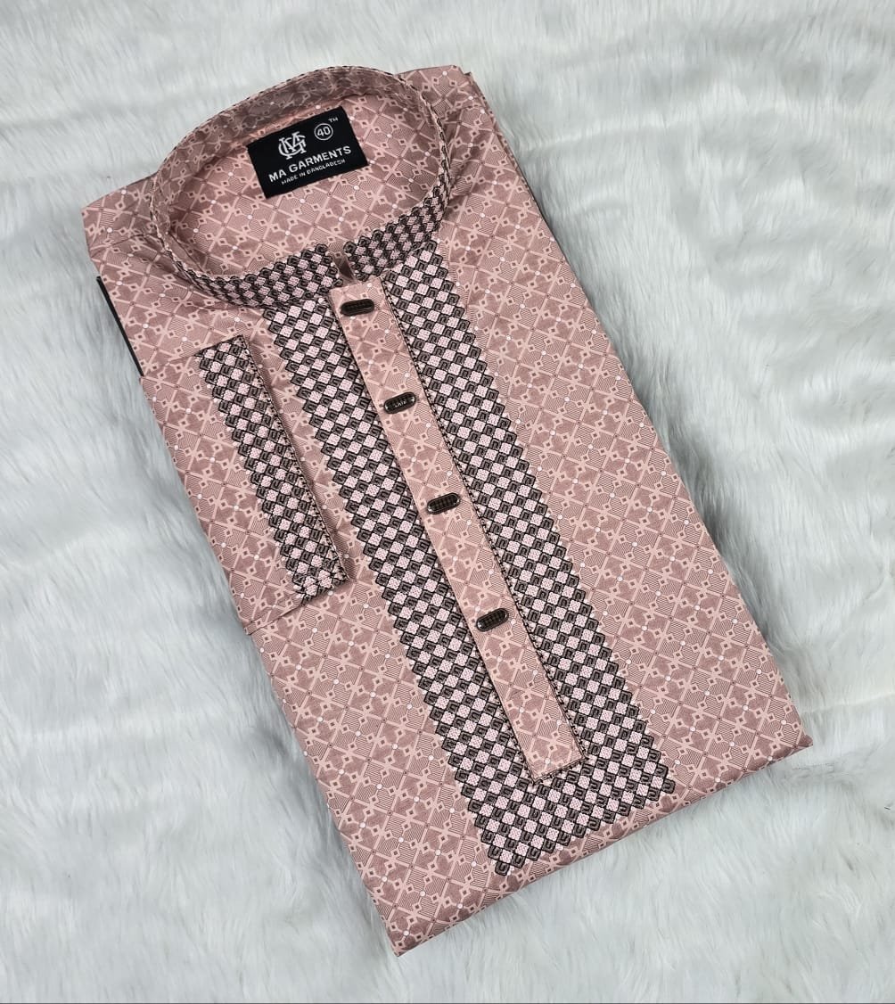 ডিজিটাল প্রিন্টেড সিকুয়েন্স এম্ব্রয়ডারি পাঞ্জাবি